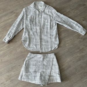 Tweed plaid matching set